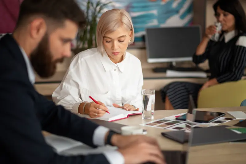 team creating HR strategy in a meeting room